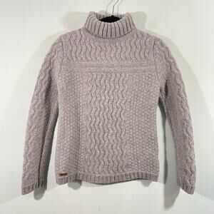 Women’s Cable Knit Turtleneck Sweater - Light Lavender